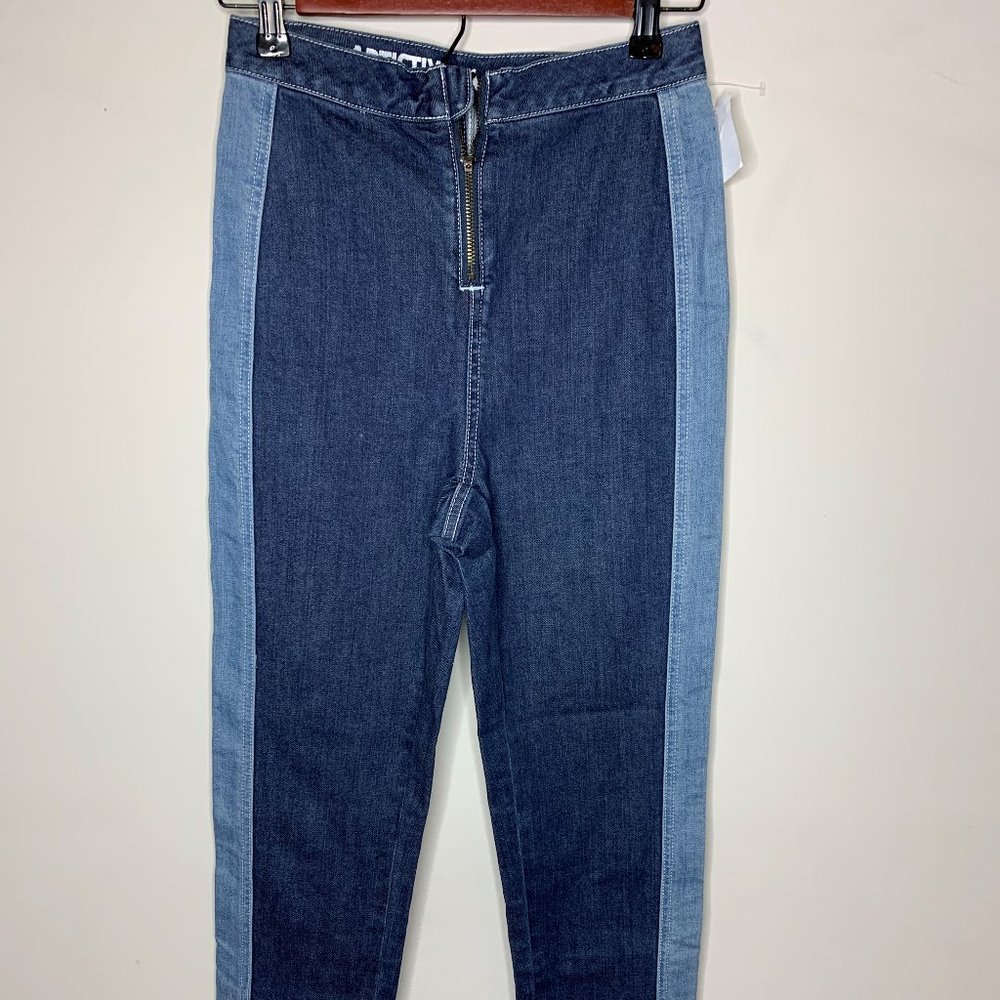 two toned denim jeans